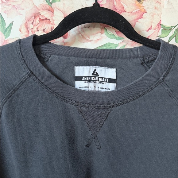 3-American Giant Men’s Charcoal Gray Midweight Crewneck Sweatshirt sz S USA MADE - Picture 2 of 4